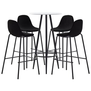 vidaXL Ensemble de bar 5 Pièces Tissu Noir