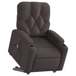 vidaXL Fauteuil inclinable de massage électrique Marron foncé Tissu