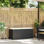vidaXL Banc de jardin avec coussin noir 110x40x44 cm résine tressée