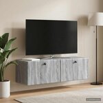 vidaXL Meuble TV mural 98 x 31 x 30 cm Sonoma gris Bois d'ingénierie