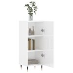 vidaXL Buffet Blanc brillant 34 5x34x90 cm Bois d'ingénierie