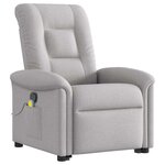 vidaXL Fauteuil de massage inclinable gris nuage tissu