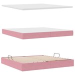 vidaXL Lit avec rangement et LED avec LED Rose 200 x 200 cm Velours