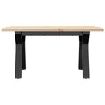 vidaXL Table basse cadre en Y 80x50x40 5cm bois de pin massif et acier