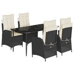 vidaXL Ensemble à manger de jardin coussins 5Pièces Noir Résine tressée