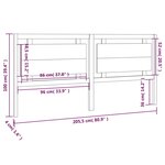 vidaXL Tête de lit Gris 205 5x4x100 cm Bois massif de pin