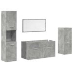 vidaXL Ensemble de meubles de salle de bain 4 Pièces gris béton