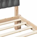 vidaXL Cadre de lit avec tête de lit rembourrée Marron 135 x 190 cm