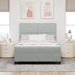 Lit à ressorts vidaXL avec matelas et lumière LED gris clair 140x190 cm en velours