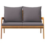 vidaXL Banc de jardin avec coussin Marron Bois d'acacia massif