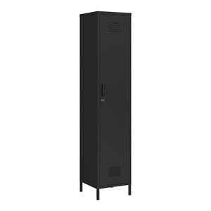Armoire étagère meuble de rangement 180 x 38 x 38 cm métallique acier noir mat 03_0008914