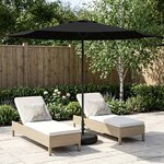 vidaXL Parasol de jardin 300 x 300 cm Polyester Rectangulaire Noir