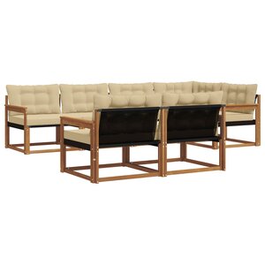 vidaXL Ensemble de canapés d'extérieur 7 pc Naturel et Beige