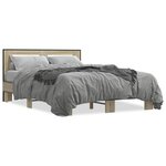 vidaXL Cadre de lit chêne sonoma 140x190 cm bois d'ingénierie et métal
