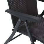 vidaXL Chaises pliables jardin lot de 2 couleur café noir poly rotin