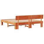 vidaXL Cadre de lit Marron cire 200 x 200 cm Bois de pin massif