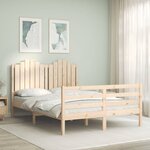 vidaXL Cadre de lit avec tête de lit 140x200 cm bois massif