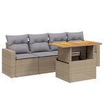 vidaXL Salon de jardin avec coussins 5 Pièces beige résine tressée