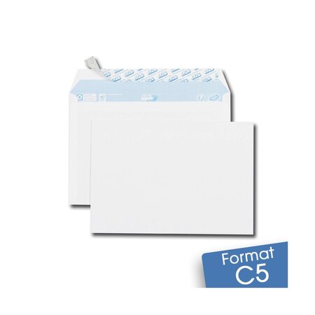 Lot de 50 enveloppes blanches c5 auto-adhésives (sf)