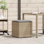 vidaXL Boîte à coussins avec stockage Beige 50 x 50 x 50 cm polyrotin