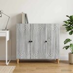 vidaXL Buffet Sonoma gris 89 x 34 5 x 80 cm Bois d'ingénierie