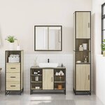 vidaXL Ensemble de meubles de salle de bain 3 Pièces chêne sonoma