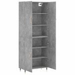 vidaXL Buffet haut Gris béton 69 5x34x180 cm Bois d'ingénierie