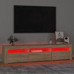 vidaXL Meuble TV avec lumières LED Chêne sonoma 180x35x40 cm