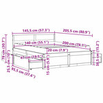 vidaXL Lit avec tiroirs et matelas blanc 140x200 cm bois massif de pin
