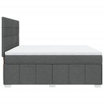 vidaXL Sommier à lattes de lit avec matelas Gris foncé 200x200cm Tissu