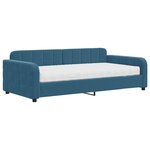 vidaXL Lit de jour avec matelas bleu 100x200 cm velours