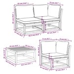 vidaXL Salon de jardin 6 Pièces avec coussins bois d'acacia solide