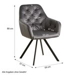 Chaise de Salle à Manger Moderne Velours - couleur gris