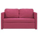 vidaXL Canapé-lit 2 en 1 rouge bordeaux 122x204x55 cm velours
