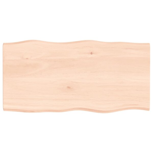 vidaXL Dessus de table bois chêne massif non traité bordure assortie