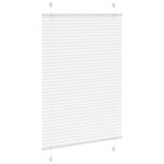 vidaXL Store plissé blanc 95x100 cm largeur du tissu 94 4 cm polyester
