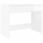 vidaXL Bureau Blanc brillant 100 x 50 x 78 cm Bois d'ingénierie