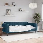 vidaXL Lit de repos sans matelas bleu 100x200 cm velours