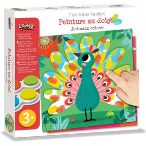 Peinture au doigt - Dès 3 ans - 6 tableaux à décorer + 1 encreur - Activité manuelle