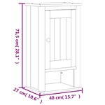 vidaXL Armoire murale de salle de bain BERG noir bois de pin massif