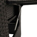 vidaXL Chaise de jardin inclinable avec table d'appoint noir polyrotin