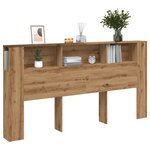 vidaXL Armoire de tête de lit chêne artisanal 200x18 5x102 5 cm