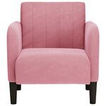 vidaXL Fauteuil avec accoudoirs rose 54 cm velours