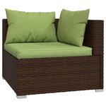 vidaXL Salon de jardin 9 Pièces avec coussins Résine tressée Marron