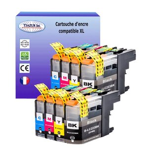 T3AZUR- Lot de 8 Cartouches compatibles avec Brother LC223 XL pour  Brother DCP-J4120DW  DCP-J562DW