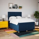 vidaXL Sommier à lattes de lit avec matelas Bleu 140x190 cm Tissu