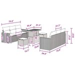 vidaXL Ensemble de canapé de jardin 9 Pièces Noir 90 x 55 x 71 cm