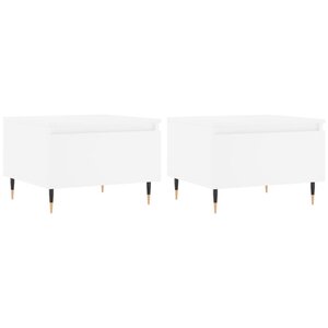 vidaXL Tables basses 2 Pièces blanc 50x46x35 cm bois d'ingénierie