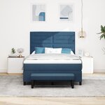 vidaXL Lit à sommier avec matelas et banc bleu 140x190 cm tissu