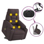 vidaXL Fauteuil inclinable de massage Marron foncé Tissu